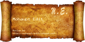 Mohaupt Edit névjegykártya
